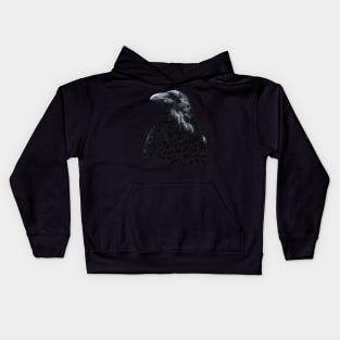 Low Poly Crow Kids Hoodie